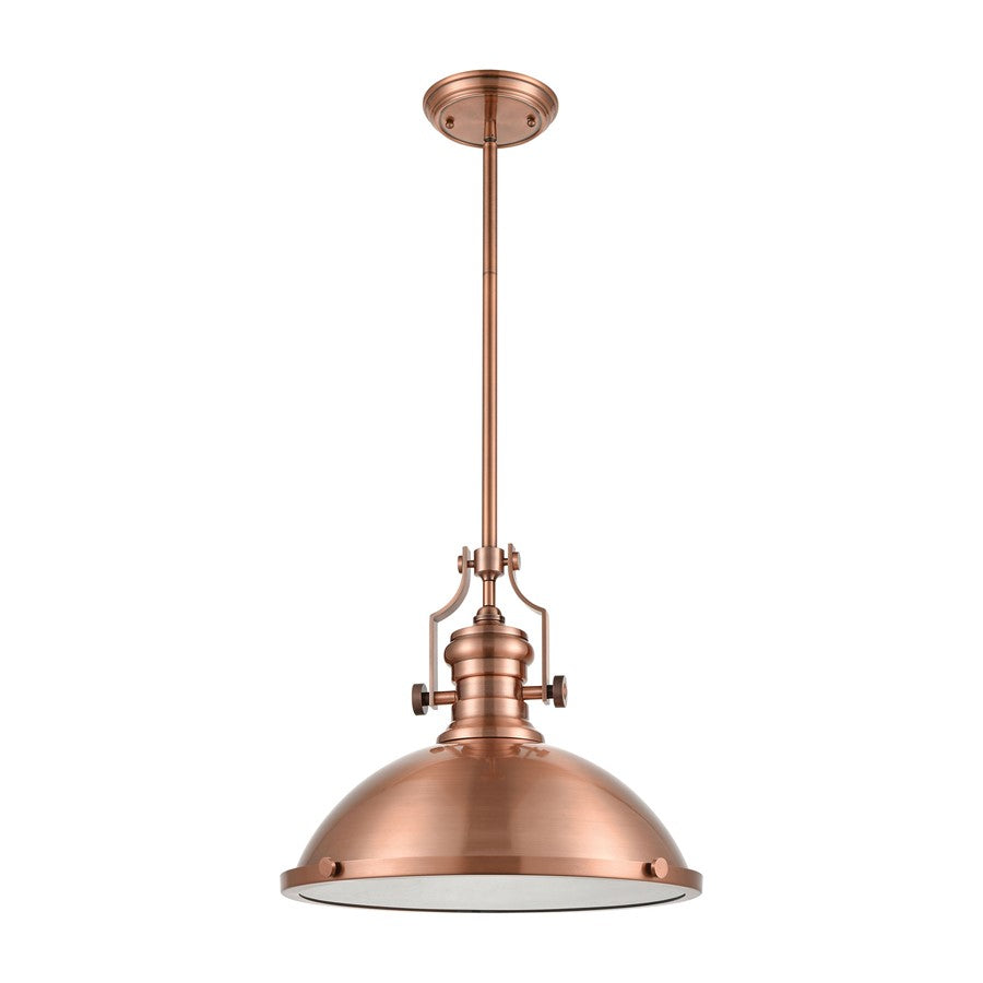 Atlas Lighting Chadwick 17in 1-Light Pendant | Transitional Antique Copper and Copper Metal Shade | Kitchen Island & Dining Room | Model CL11751-CO
