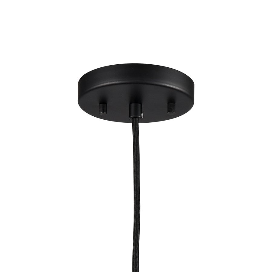 Atlas Lighting Chelsea 12in 1-Light Pendant | Modern Black Metal Dome | Kitchen Island & Dining Room | 12 x 12 x 7.5 in | Model CL11753-BK