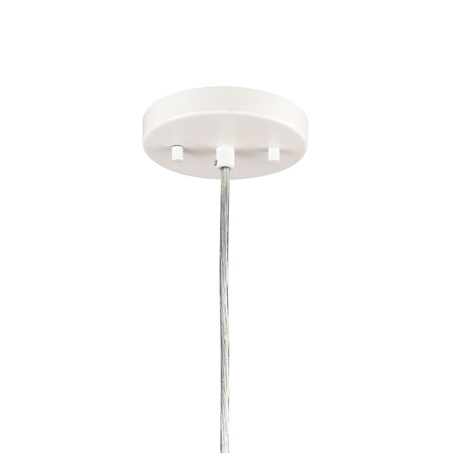 Atlas Lighting Chelsea 12in 1-Light Pendant | Modern White Metal Dome | Kitchen Island & Dining Room | 12 x 12 x 7.5 in | Model CL11753-WH