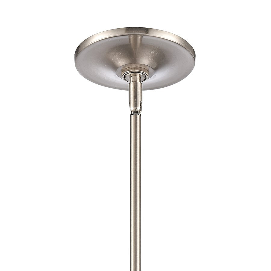 Atlas Lighting Connection 12in 2-Light Pendant | Transitional Satin Nickel and Clear Seeded Glass | Kitchen Island & Dining Room | Model CL11755-NK