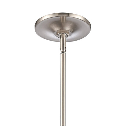Atlas Lighting Connection 12in 2-Light Pendant | Transitional Satin Nickel and Clear Seeded Glass | Kitchen Island & Dining Room | Model CL11755-NK