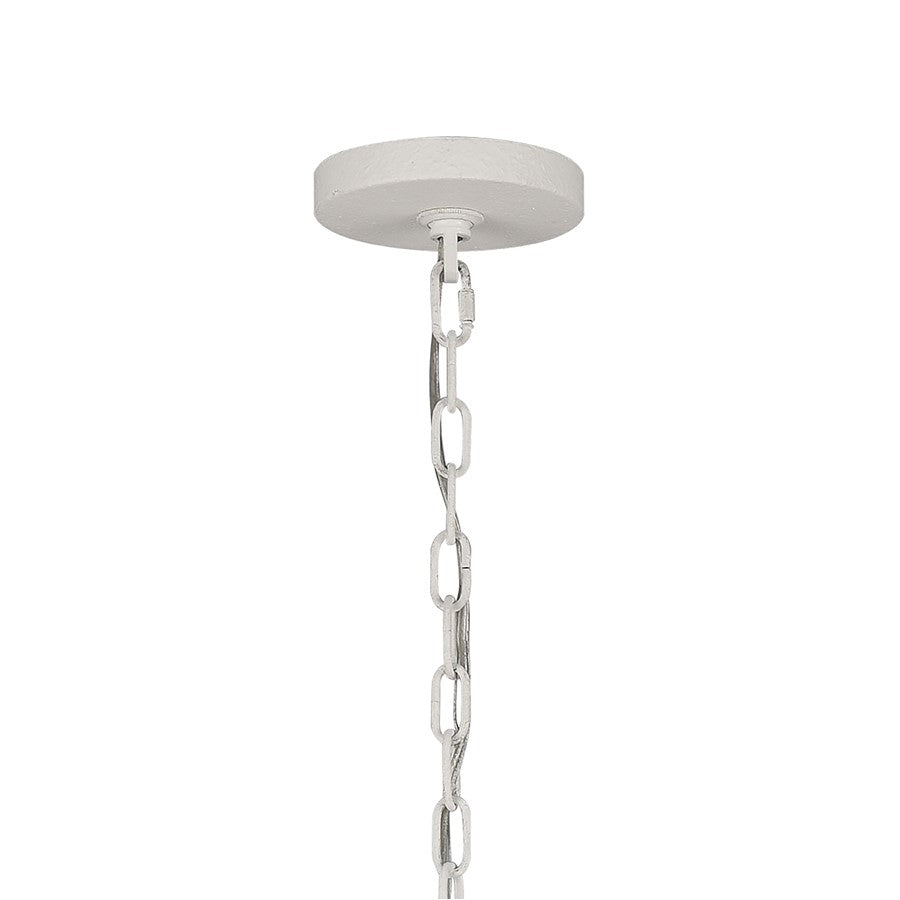 Atlas Lighting Continuance 26in 6-Light Pendant | Modern Textured White and Satin Brass Linear | Kitchen Island & Dining Room | Model CL11756-WH
