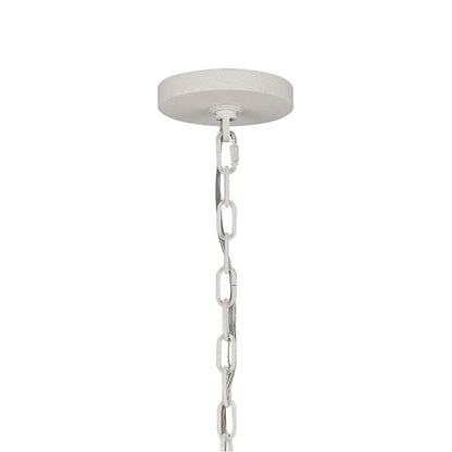 Atlas Lighting Continuance 26in 6-Light Pendant | Modern Textured White and Satin Brass Linear | Kitchen Island & Dining Room | Model CL11756-WH