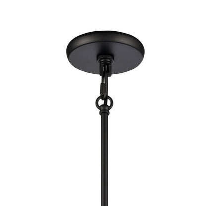Atlas Lighting Current 12in 1-Light Pendant | Transitional Matte Black and Clear Glass | Kitchen Island & Dining Room | Model CL11759-BK