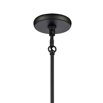 Atlas Lighting Current 8in 1-Light Pendant | Transitional Matte Black and Clear Glass | Kitchen Island & Dining Room | 8 x 8 x 9 in | Model CL11760-BK