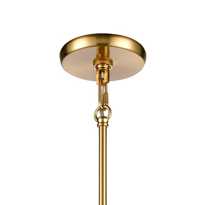 Atlas Lighting Current 8in 1-Light Pendant | Transitional Satin Brass and Clear Glass | Kitchen Island & Dining Room | 8 x 8 x 9 in | Model CL11760-BS