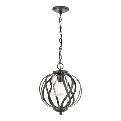 Atlas Lighting Daisy 12in 1-Light Pendant | Transitional Midnight Bronze and Clear Glass | Kitchen Island & Dining Room | Model CL11761-BZ
