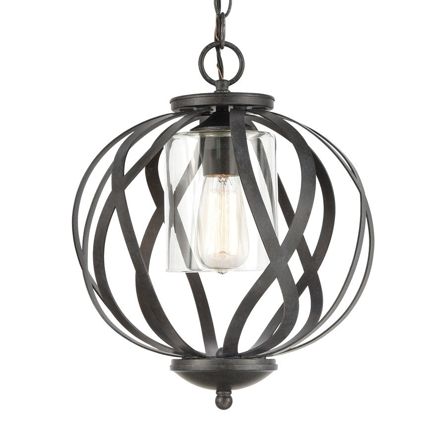 Atlas Lighting Daisy 12in 1-Light Pendant | Transitional Midnight Bronze and Clear Glass | Kitchen Island & Dining Room | Model CL11761-BZ