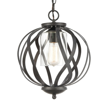 Atlas Lighting Daisy 12in 1-Light Pendant | Transitional Midnight Bronze and Clear Glass | Kitchen Island & Dining Room | Model CL11761-BZ