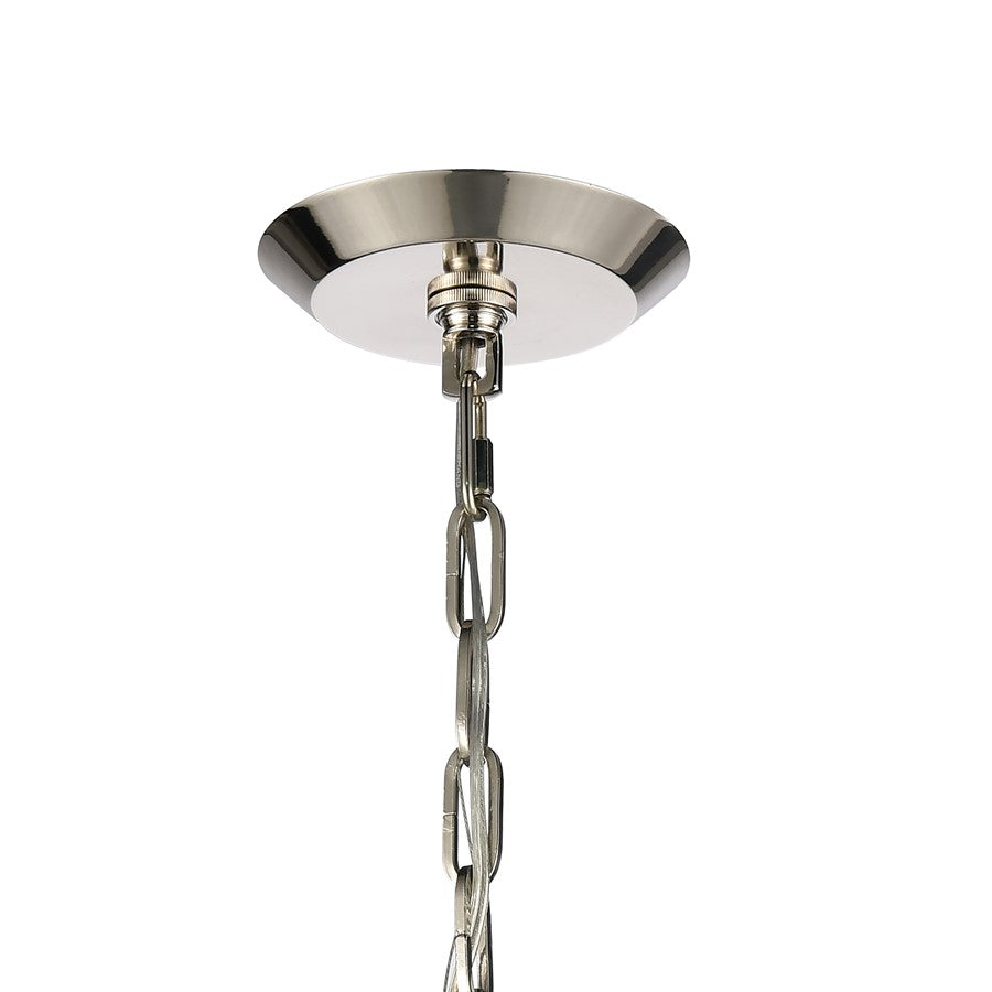 Atlas Lighting Danique 24in 1-Light Pendant | Polished Nickel and Sunbleached Oak Natural Metal | Kitchen Island & Dining Room | Model CL11762-NK