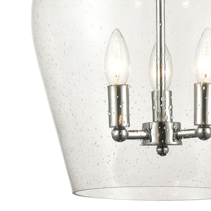 Atlas Lighting Darlene 13in 3-Light Pendant | Polished Chrome and Clear Seeded Glass | Dining Room & Kitchen Island | Model CL11763-CH