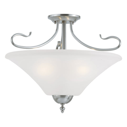 Atlas Lighting Elipse 19in 3-Light Pendant | Traditional Brushed Nickel and White Frosted Glass | Kitchen Island & Dining Room | Model CL11767-NK