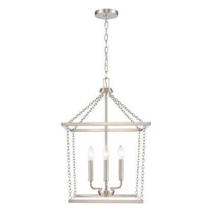 Atlas Lighting Emmett 17in 4-Light Pendant | Transitional Brushed Nickel Metal Cage | Kitchen Island & Dining Room | Model CL11769-NK