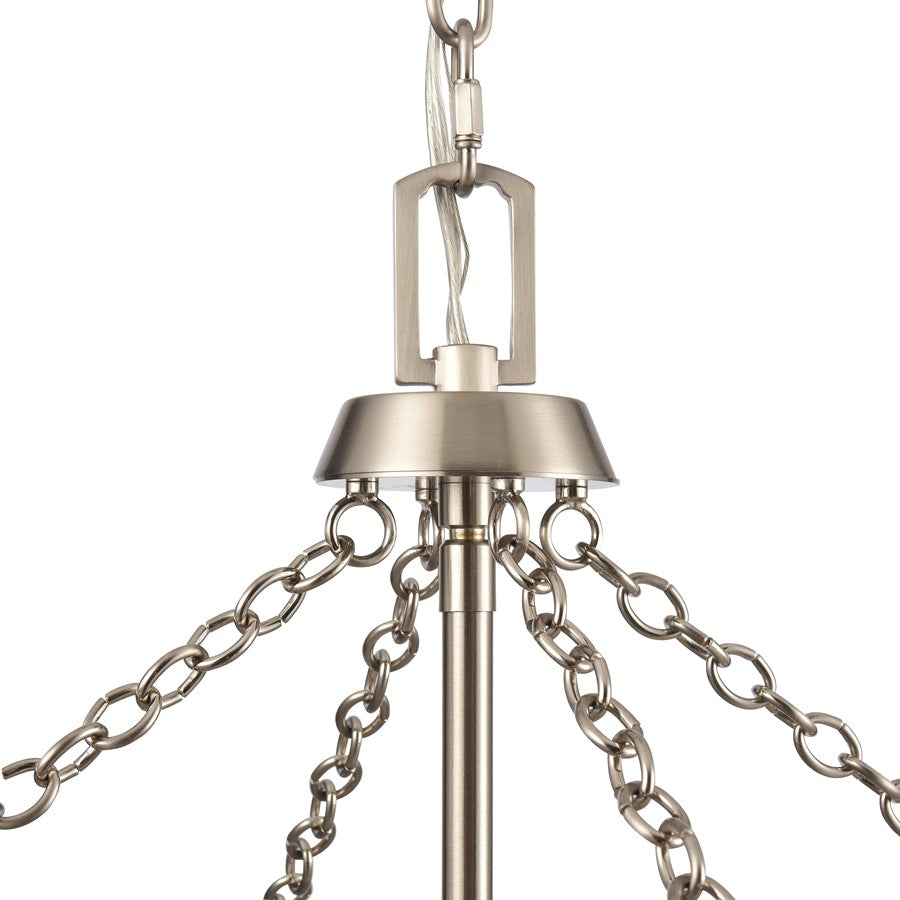 Atlas Lighting Emmett 17in 4-Light Pendant | Transitional Brushed Nickel Metal Cage | Kitchen Island & Dining Room | Model CL11769-NK