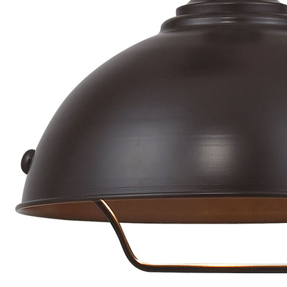 Atlas Lighting Farmhouse 14in 1-Light Pendant | Transitional Oil Rubbed Bronze Metal | Kitchen Island & Dining Room | Model CL11771-BZ