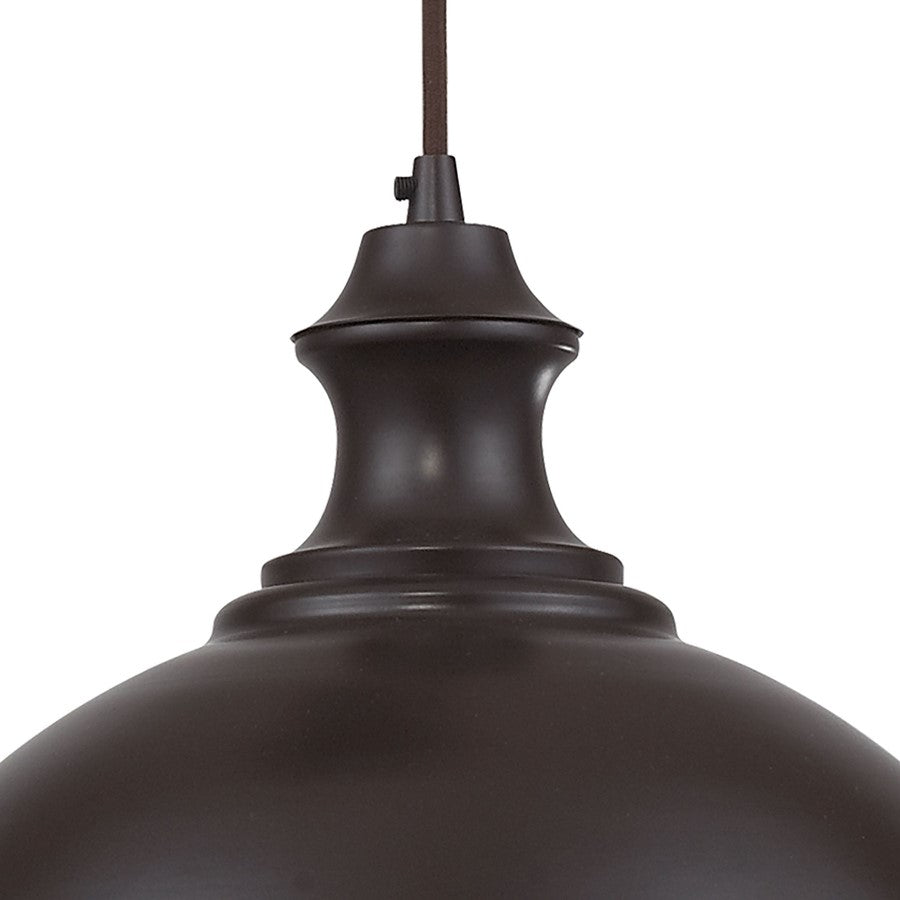 Atlas Lighting Farmhouse 14in 1-Light Pendant | Transitional Oil Rubbed Bronze Metal | Kitchen Island & Dining Room | Model CL11771-BZ