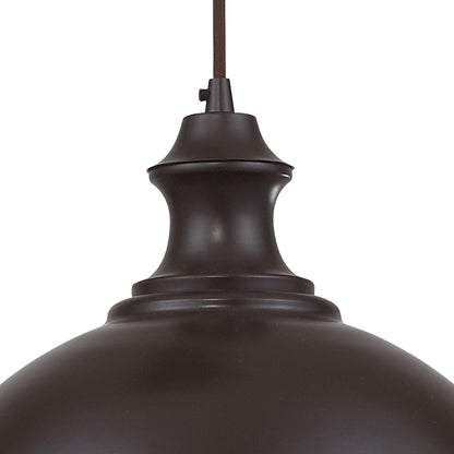 Atlas Lighting Farmhouse 14in 1-Light Pendant | Transitional Oil Rubbed Bronze Metal | Kitchen Island & Dining Room | Model CL11771-BZ