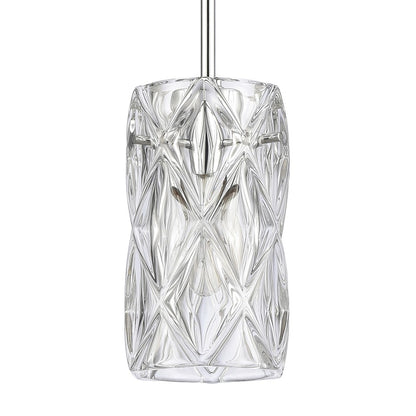 Atlas Lighting Forma de Crystal 17in 6-Light Pendant | Polished Chrome and Clear Textured Glass | Modern Dining Room & Living Room | Model CL11772-CH