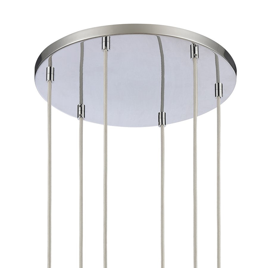 Atlas Lighting Forma de Crystal 17in 6-Light Pendant | Polished Chrome and Clear Textured Glass | Modern Dining Room & Living Room | Model CL11772-CH