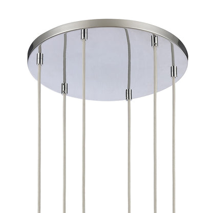 Atlas Lighting Forma de Crystal 17in 6-Light Pendant | Polished Chrome and Clear Textured Glass | Modern Dining Room & Living Room | Model CL11772-CH