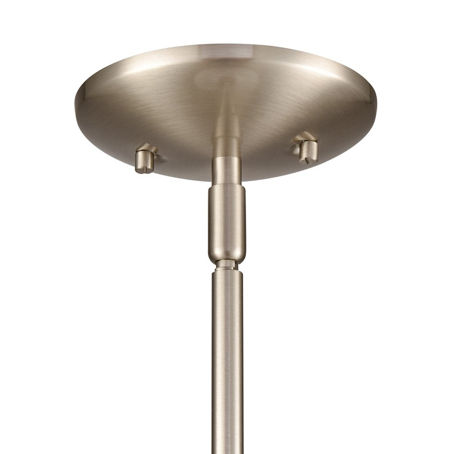 Atlas Lighting Grenville 13in 1-Light Pendant | White and Brushed Nickel Metal | Kitchen Island & Dining Room | 13 x 13 x 13 in | Model CL11774-WH