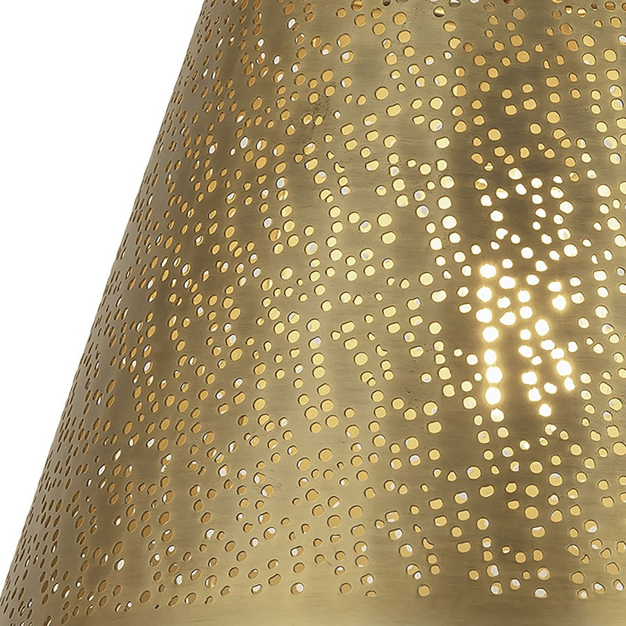 Atlas Lighting Hargen 15in 1-Light Pendant | Transitional Antique Brass and Gold Metal | Kitchen Island & Dining Room | Model CL11775-BS