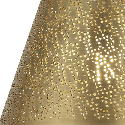 Atlas Lighting Hargen 15in 1-Light Pendant | Transitional Antique Brass and Gold Metal | Kitchen Island & Dining Room | Model CL11775-BS