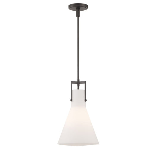 Atlas Lighting Izel 12in 1-Light Pendant | Transitional Oil Rubbed Bronze and Clear Glass | Kitchen Island & Dining Room | Model CL11781-BZ