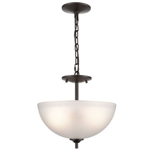 Atlas Lighting Jackson 14in 2-Light Pendant | Transitional Oil Rubbed Bronze and White Frosted Glass | Kitchen Island & Dining | Model CL11783-BZ