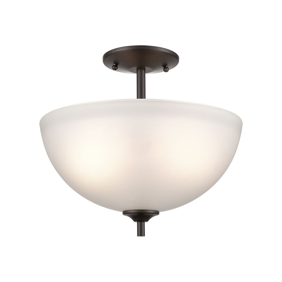 Atlas Lighting Jackson 14in 2-Light Pendant | Transitional Oil Rubbed Bronze and White Frosted Glass | Kitchen Island & Dining | Model CL11783-BZ