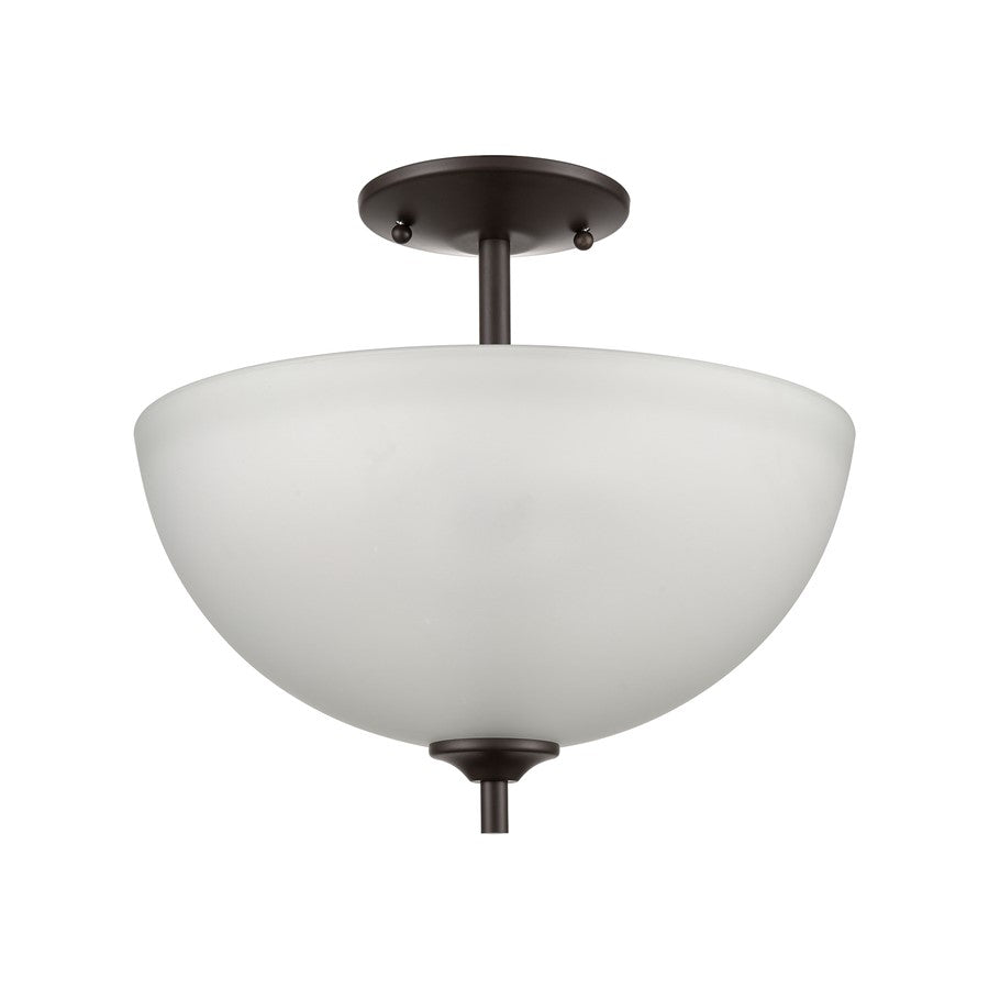 Atlas Lighting Jackson 14in 2-Light Pendant | Transitional Oil Rubbed Bronze and White Frosted Glass | Kitchen Island & Dining | Model CL11783-BZ