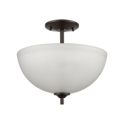 Atlas Lighting Jackson 14in 2-Light Pendant | Transitional Oil Rubbed Bronze and White Frosted Glass | Kitchen Island & Dining | Model CL11783-BZ