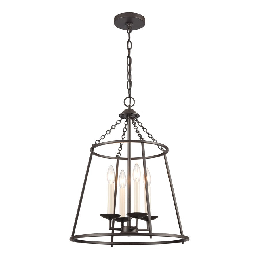 Atlas Lighting Joanie 17in 4-Light Pendant | Transitional Old Bronze Open Lantern | Kitchen Island & Dining Room | 17 x 17 x 22 in | Model CL11784-BZ