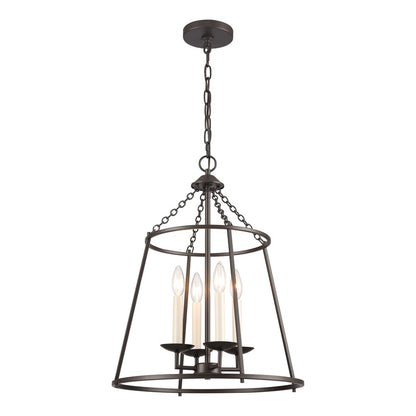 Atlas Lighting Joanie 17in 4-Light Pendant | Transitional Old Bronze Open Lantern | Kitchen Island & Dining Room | 17 x 17 x 22 in | Model CL11784-BZ