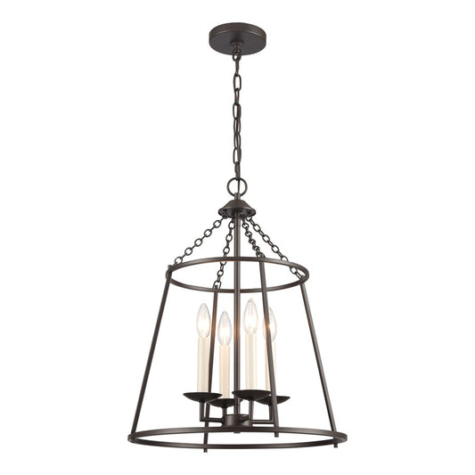 Atlas Lighting Joanie 17in 4-Light Pendant | Transitional Old Bronze Open Lantern | Kitchen Island & Dining Room | 17 x 17 x 22 in | Model CL11784-BZ