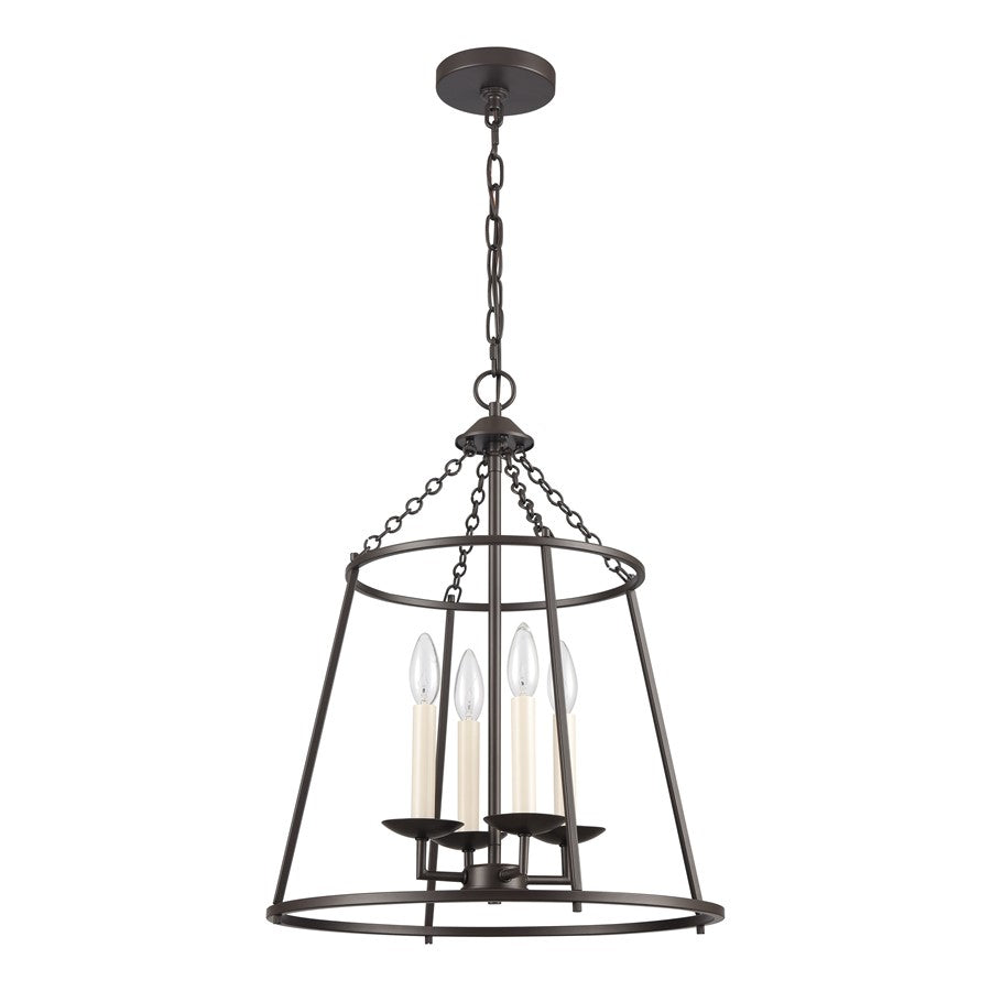 Atlas Lighting Joanie 17in 4-Light Pendant | Transitional Old Bronze Open Lantern | Kitchen Island & Dining Room | 17 x 17 x 22 in | Model CL11784-BZ