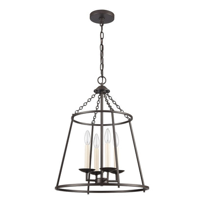 Atlas Lighting Joanie 17in 4-Light Pendant | Transitional Old Bronze Open Lantern | Kitchen Island & Dining Room | 17 x 17 x 22 in | Model CL11784-BZ