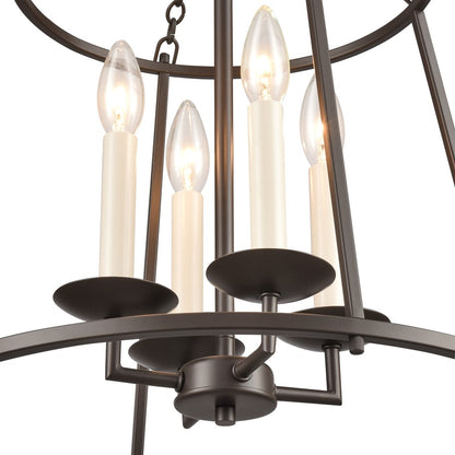 Atlas Lighting Joanie 17in 4-Light Pendant | Transitional Old Bronze Open Lantern | Kitchen Island & Dining Room | 17 x 17 x 22 in | Model CL11784-BZ