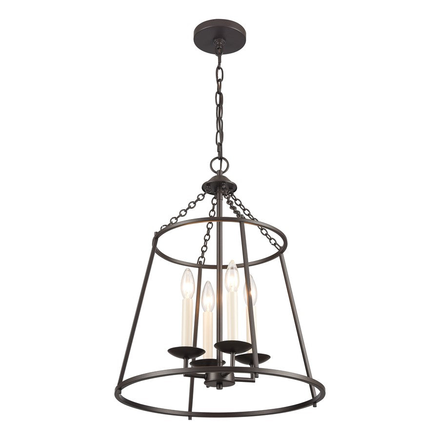 Atlas Lighting Joanie 17in 4-Light Pendant | Transitional Old Bronze Open Lantern | Kitchen Island & Dining Room | 17 x 17 x 22 in | Model CL11784-BZ