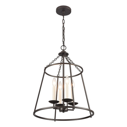 Atlas Lighting Joanie 17in 4-Light Pendant | Transitional Old Bronze Open Lantern | Kitchen Island & Dining Room | 17 x 17 x 22 in | Model CL11784-BZ