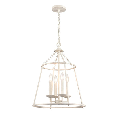 Atlas Lighting Joanie 17in 4-Light Pendant | Transitional Antique White Open Lantern | Kitchen Island & Dining Room | Model CL11784-WH
