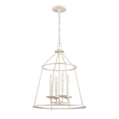 Atlas Lighting Joanie 17in 4-Light Pendant | Transitional Antique White Open Lantern | Kitchen Island & Dining Room | Model CL11784-WH