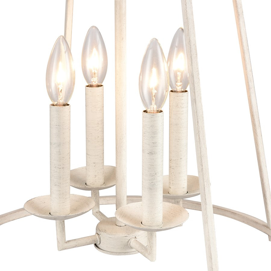 Atlas Lighting Joanie 17in 4-Light Pendant | Transitional Antique White Open Lantern | Kitchen Island & Dining Room | Model CL11784-WH
