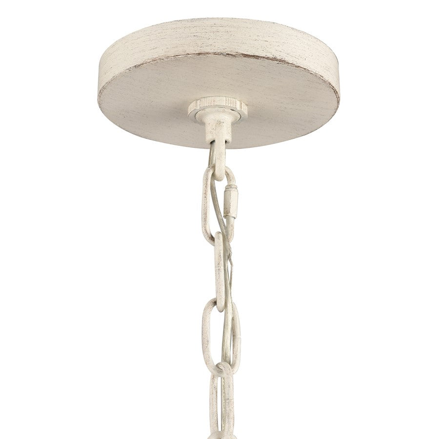 Atlas Lighting Joanie 17in 4-Light Pendant | Transitional Antique White Open Lantern | Kitchen Island & Dining Room | Model CL11784-WH