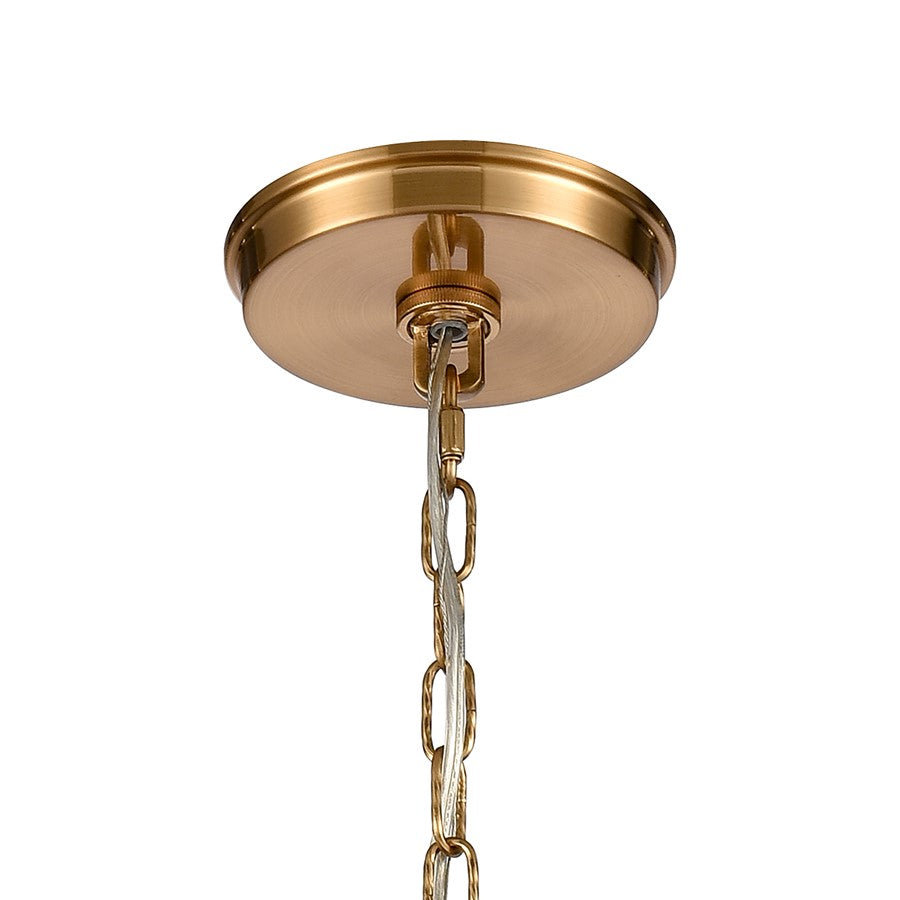 Atlas Lighting Judy 16in 3-Light Pendant | Transitional Satin Brass and Clear Glass | Kitchen Island & Dining Room | Model CL11785-BS