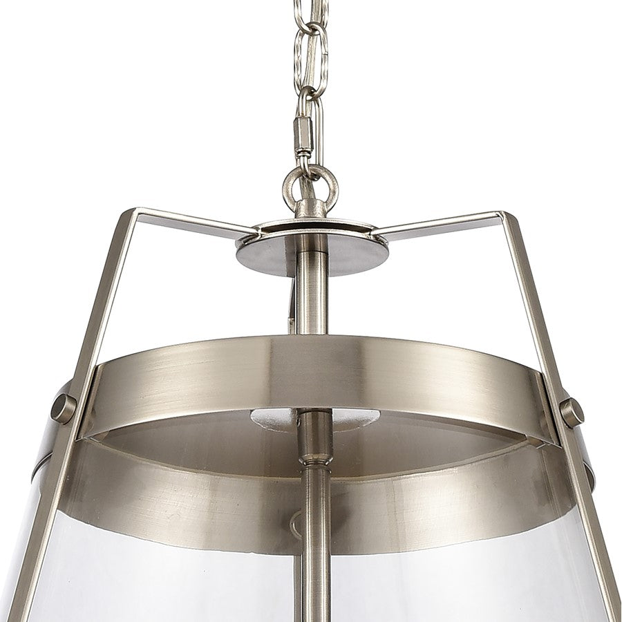 Atlas Lighting Judy 16in 3-Light Pendant | Transitional Satin Nickel and Clear Glass | Kitchen Island & Dining Room | Model CL11785-SV