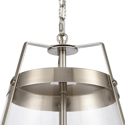 Atlas Lighting Judy 16in 3-Light Pendant | Transitional Satin Nickel and Clear Glass | Kitchen Island & Dining Room | Model CL11785-SV