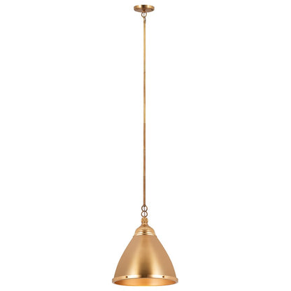 Atlas Lighting Katelyn 15in 1-Light Pendant | Industrial Satin Brass Metal | Kitchen Island & Dining Room | 15 x 15 x 16 in | Model CL11787-BS
