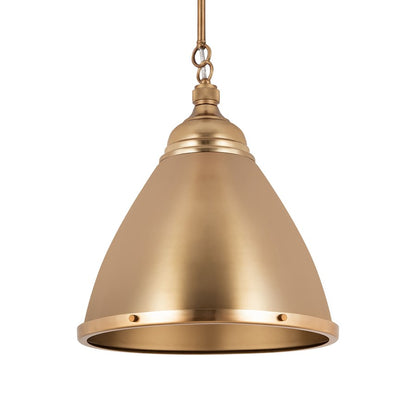 Atlas Lighting Katelyn 15in 1-Light Pendant | Industrial Satin Brass Metal | Kitchen Island & Dining Room | 15 x 15 x 16 in | Model CL11787-BS