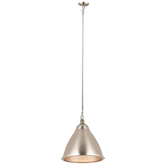 Atlas Lighting Katelyn 15in 1-Light Pendant | Transitional Brushed Steel Metal | Kitchen Island & Dining Room | 15 x 15 x 16 in | Model CL11787-SV